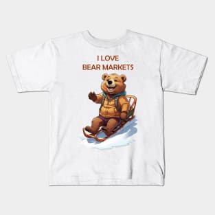 Cute Bear Market Bear Design Kids T-Shirt